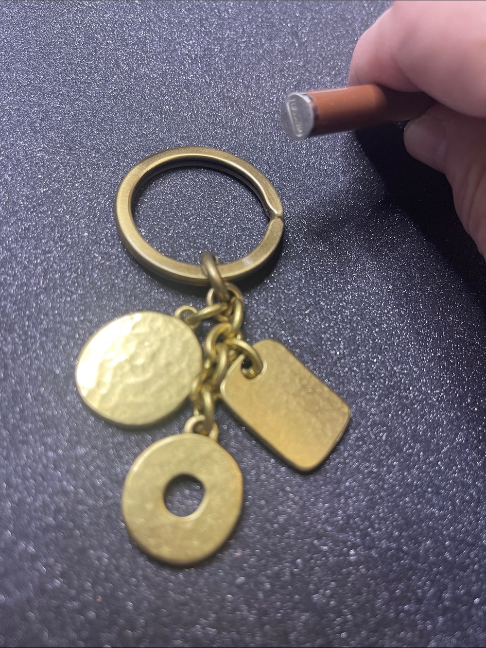 Coach Antiqued Brass Logo Charm Keyring and Coach Pen - Picture 4 of 6